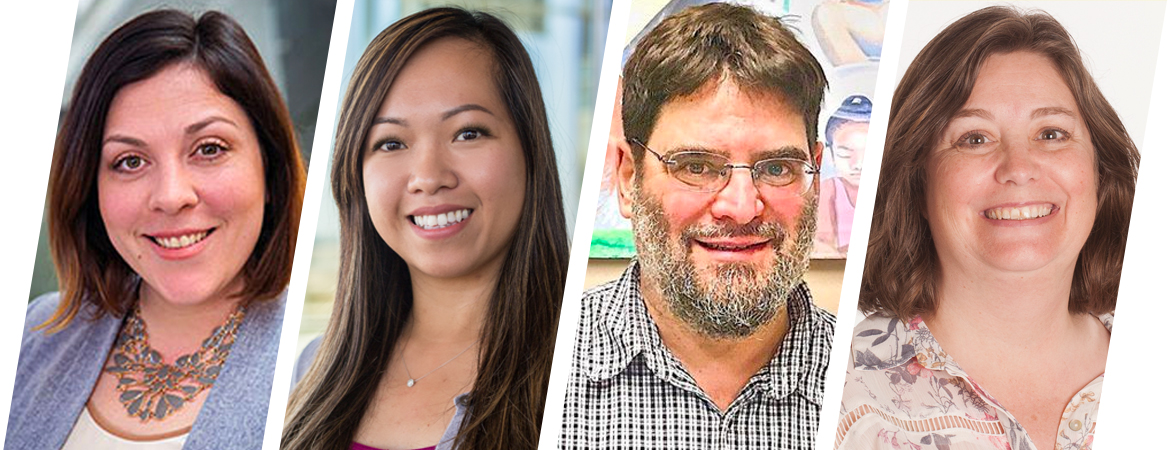 HSRI Research Week 2023 speakers: professors Hahn-Holbrook, Ha, Bradman, and Hoyer